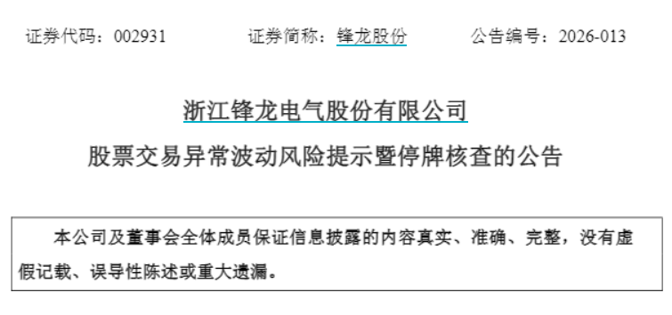 两大牛股公告，明起停牌核查