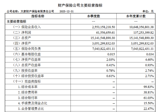 大家财险2025年业绩飘红，拟增资15亿强化资本