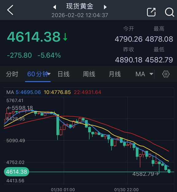 黄金又现恐怖行情！金价亚市一度崩跌307美元、银价巨震 中国投资者表现很关键