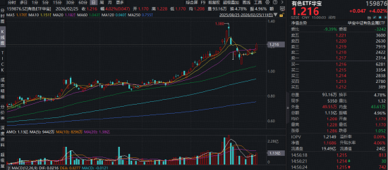 超245亿主力资金狂涌！有色ETF（159876）猛拉4%！“工业牙齿”钨一年暴涨220%，机构：后市还可能接着涨！