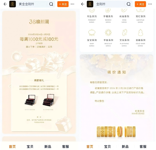 调价前夕爆发抢购潮,老铺黄金天猫大促首日单店成交破10亿