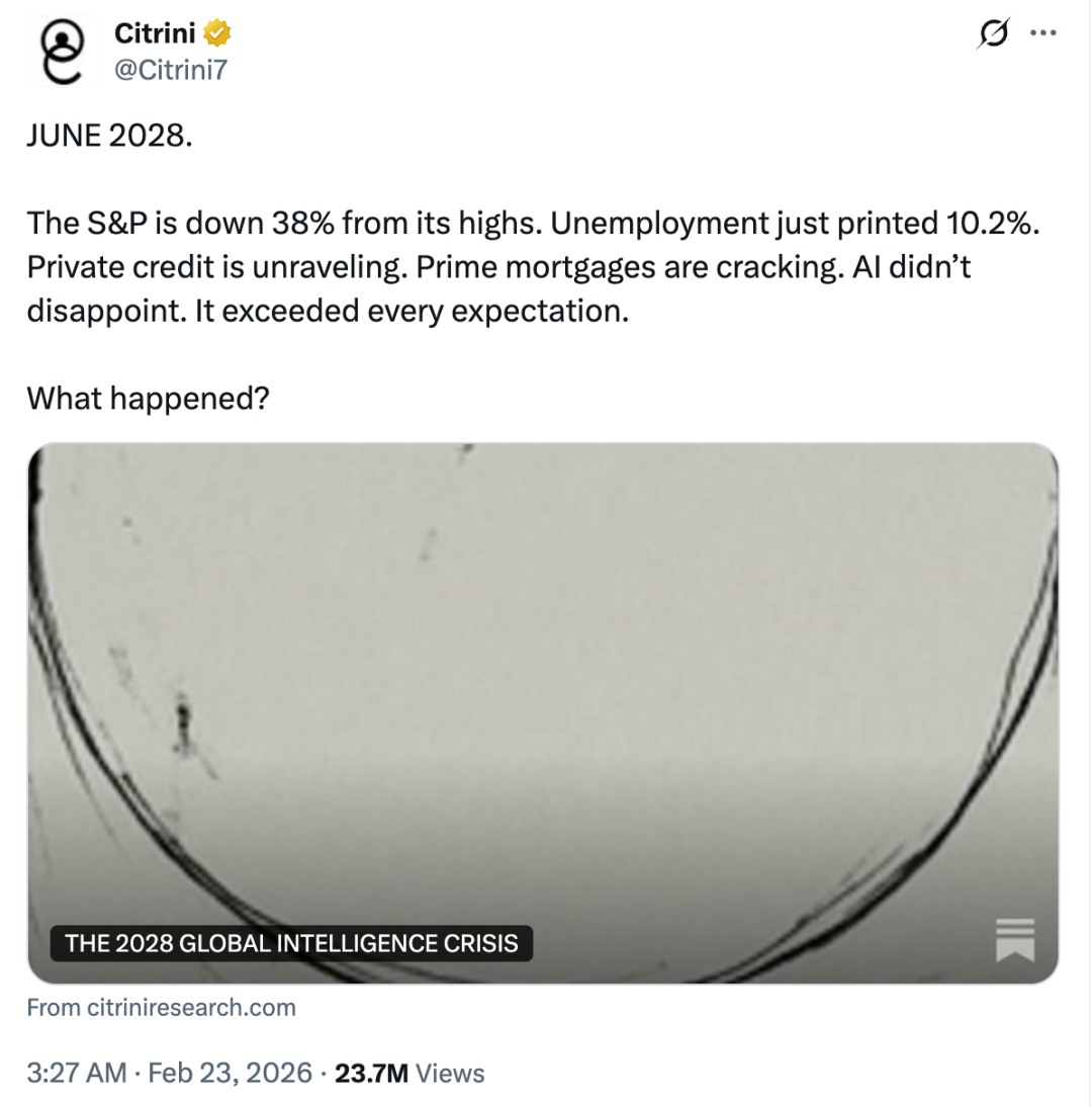 一篇价值2000亿美元的终局论:AI在2028年带来席卷世界的经济危机