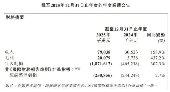 MiniMax2025年业绩报:营收7903.8万美元,同比增长158.9%