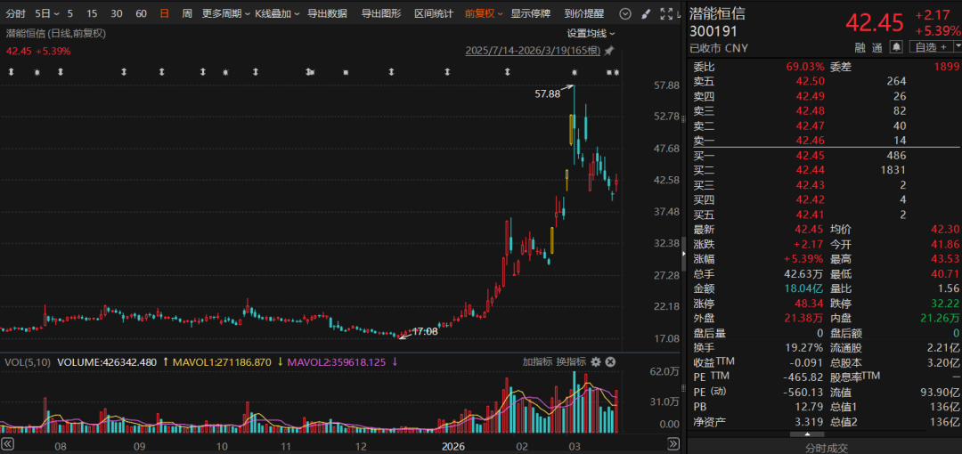 300191,副总经理被留置