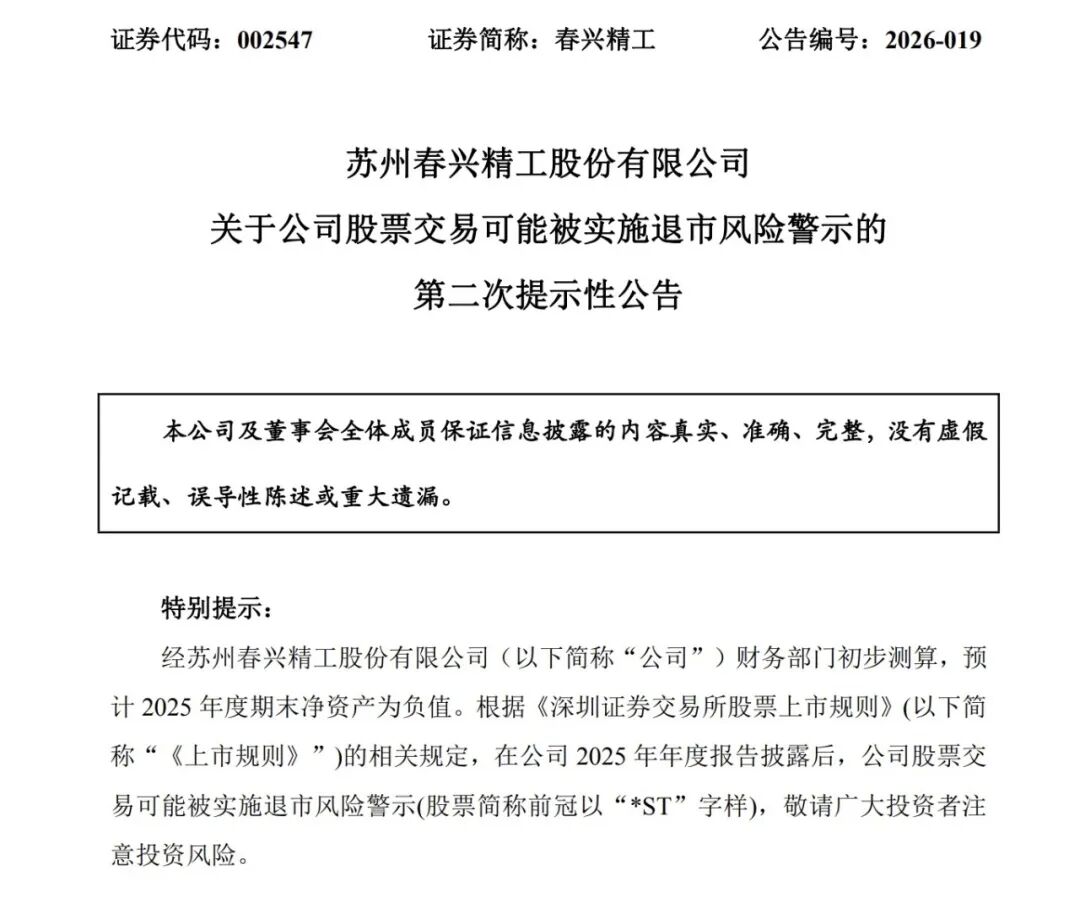 一股将退市，今年累跌超70%，4股发布退市风险警示