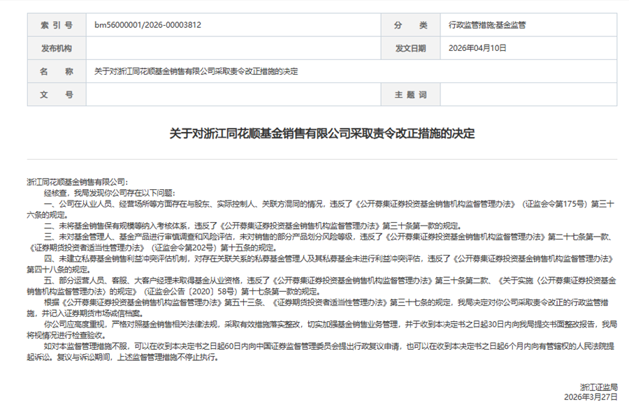 同花顺五项违规收罚单,“最严基金销售规范”倒逼行业生态重塑