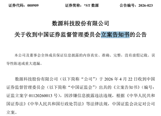 证监会出手!4只A股被立案!