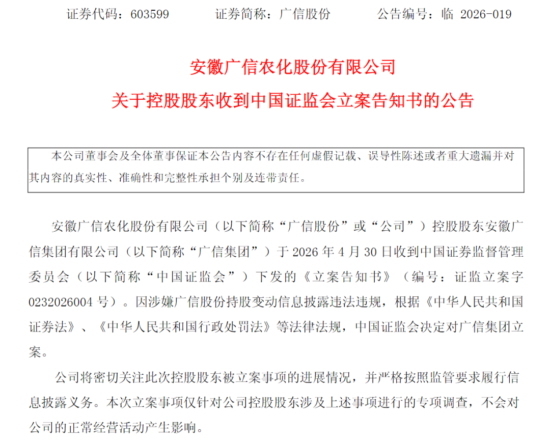603599控股股东、300663,被证监会立案
